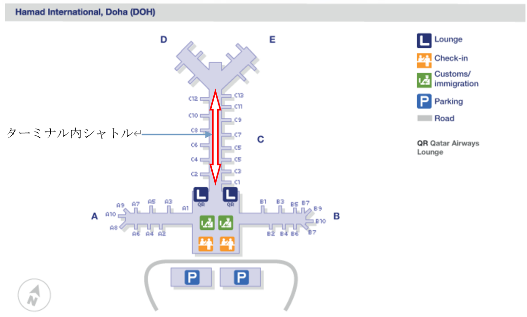 ドーハ空港地図